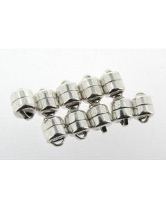 10 (TEN) STERLING SILVER 6mm Magnetic Button Clasps