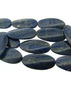 15" Strand LAPIS 18x36mm Twisted Oval Beads