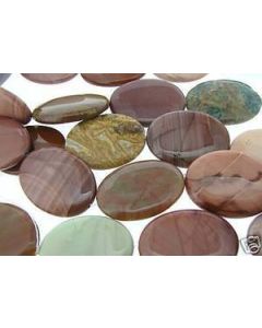 FIVE (5) IMPERIAL JASPER 30x40mm Oval Focal Beads