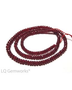 15" Genuine RUBY 2.5-4mm Faceted Rondelle Beads AAA NATURAL /R25