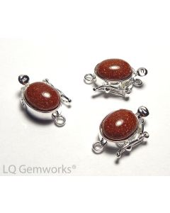 GOLDSTONE & Sterling Silver 8x10mm Box Clasp