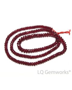 15" Genuine RUBY 3-4.5mm Faceted Rondelle Beads AAA NATURAL /R32