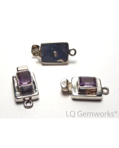 AMETHYST 925 Sterling Silver 22mm Faceted Box Clasp /A2