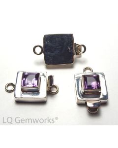 AMETHYST 925 Sterling Silver 27mm Faceted Box Clasp /A4