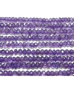 13" AMETHYST 3mm Micro-Faceted Rondelle Beads NATURAL AAA /L1
