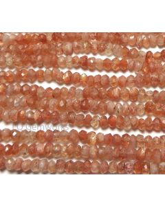 13" SUNSTONE 3.5-4mm Micro-Faceted Rondelle Beads NATURAL AA /L1