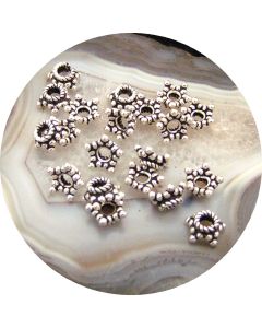 20 Bali Sterling Silver 7mm Star Bead Caps 