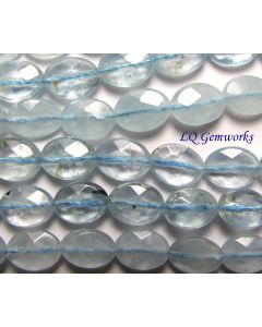 15.5" AQUAMARINE 6x8mm Faceted Oval Beads