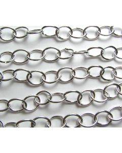 2 ft. SILVER PLATED BRASS 8 x 6mm Oval Chain /B25