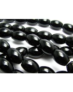 15.5" Strand BLACK ONYX  8X12mm Barrel Beads