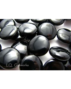 15.5" Strand BLACK ONYX  10mm Coin Beads
