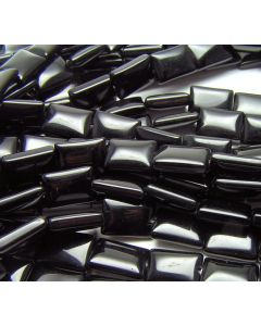 16" Strand BLACK ONYX 10x14mm Rectangle Beads