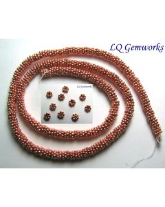 16" Str BRIGHT COPPER 6mm Daisy Spacer Beads