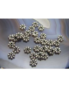 50 Bali Sterling Silver 5mm Daisy Spacer Beads