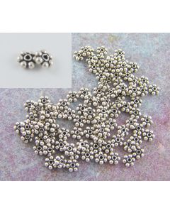 100 Sterling Silver 3.5mm Daisy Spacer Beads