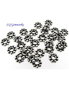 100 Sterling Silver 6.5mm Daisy Spacer Beads
