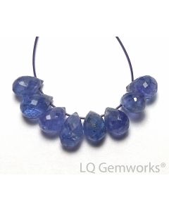 8 pcs TANZANITE 6mm Faceted Teardrop Beads NATURAL STONE AA /t37