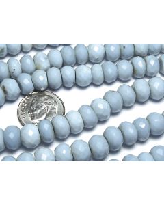 8" Strand PERUVIAN BLUE OPAL 7mm Faceted Rondelle Beads /L10