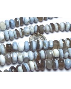 8" Strand PERUVIAN BLUE OPAL 8-13mm Faceted Rondelle Beads /L7