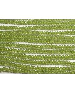 14" PERIDOT 3mm Microfaceted Rondelle Beads NATURAL AAA /R1
