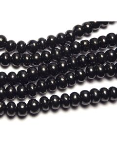 15.5" Strand RUSSIAN SHUNGITE 8mm Rondelle Beads NATURAL