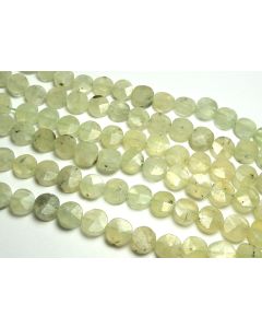 15" Strand PREHNITE 7-8mm Faceted Coin Beads