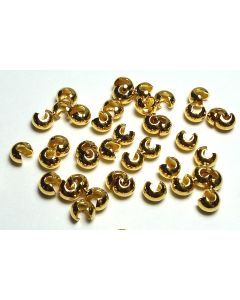 100 ea GOLD PLATED BRASS 3mm Crimp Covers