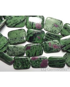 Five (5) RUBY ZOISITE 30x40mm Rectangle Pendant Beads