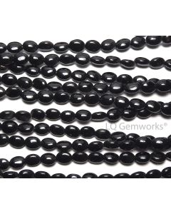 15.5" Strand BLACK ONYX 6x8mm Oval Beads