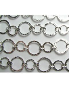 1 ft. SILVER FILLED 20mm Flat Hammered Round Chain /F21