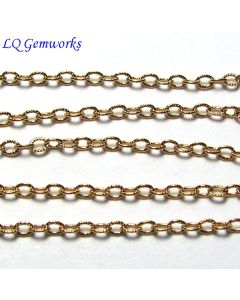 2 ' 14k Gold Filled CORRUGATED OVAL CHAIN 2.4X1.8mm GC2