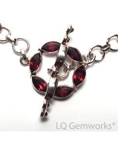 GARNET 925 Sterling Silver 21mm Stone Toggle Clasp /GE