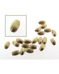 20  ea 14k GOLD FILLED 3x5mm Corrugated Oval Beads