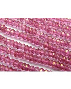 7" PINK TOPAZ 4mm Faceted Rondelle Beads AAA