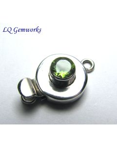 PERIDOT .925 Sterling Silver 26mm Faceted Box Clasp /P6
