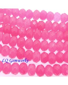 15.5" Strand PINK CANDY JADE 10mm Faceted Rondelle Beads 