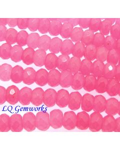 15.5" Strand PINK CANDY JADE 8mm Faceted Rondelle Beads 