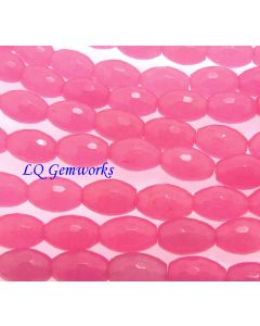15.5" Strand PINK CANDY JADE 8x12mm Faceted Barrel Beads 