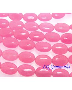 15.5" Strand PINK CANDY JADE 10x14mm Oval Beads 