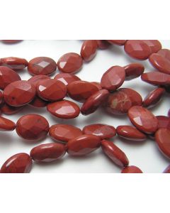 15.5" Strand RED JASPER 10x14mm Faceted Oval Beads