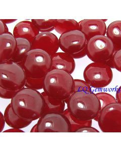 15.5" Strand RUBY RED JADE 12mm Coin Beads 