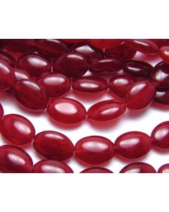 15.5" Strand RUBY RED JADE 13x18mm Oval Beads 