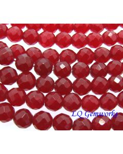15.5" Strand RUBY RED JADE 6mm Faceted Round Beads 