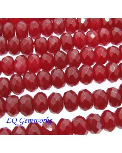 15.5" Strand RUBY RED JADE 10mm Faceted Rondelle Beads 
