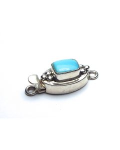 SLEEPING BEAUTY TURQUOISE 925 Sterling Silver 27mm Box Clasp /c16