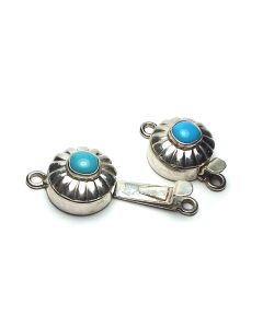 SLEEPING BEAUTY TURQUOISE 925 Sterling Silver 26mm Box Clasp /c10