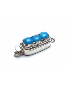 SLEEPING BEAUTY TURQUOISE 925 Sterling Silver 30mm Box Clasp /c15