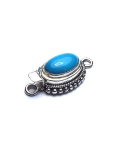 SLEEPING BEAUTY TURQUOISE 925 Sterling Silver 25mm Box Clasp /c19