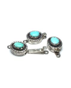SLEEPING BEAUTY TURQUOISE 925 Sterling Silver 25mm Box Clasp /c9