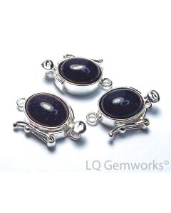 BLUE GOLDSTONE 925 Sterling Silver 8x10mm Box Clasp